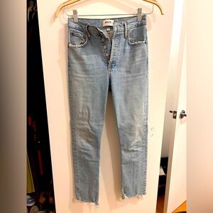 AGOLDE High Rise Straight Cutoff Jeans Size 24